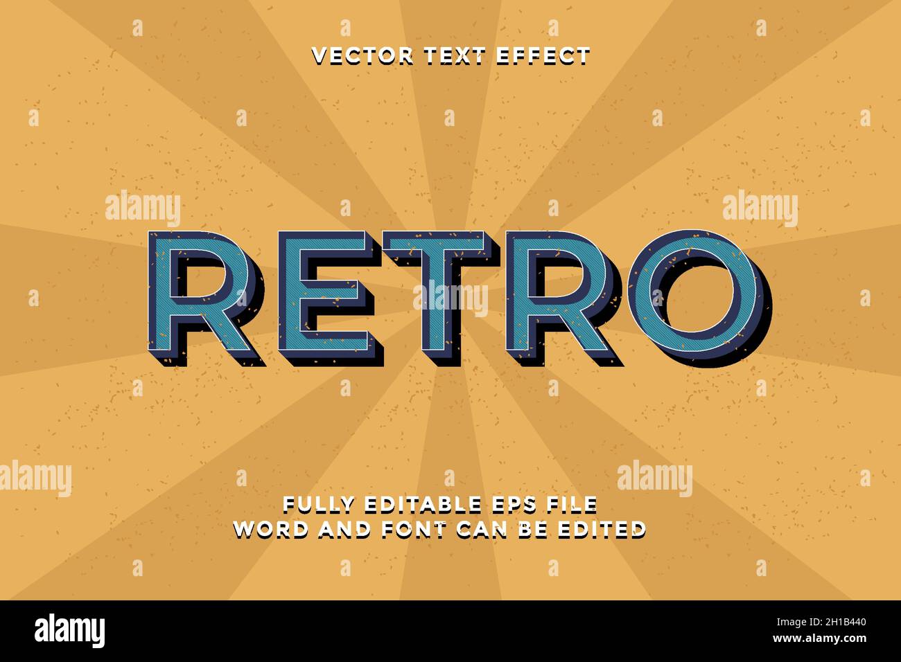 editable retro text effect Stock Vector