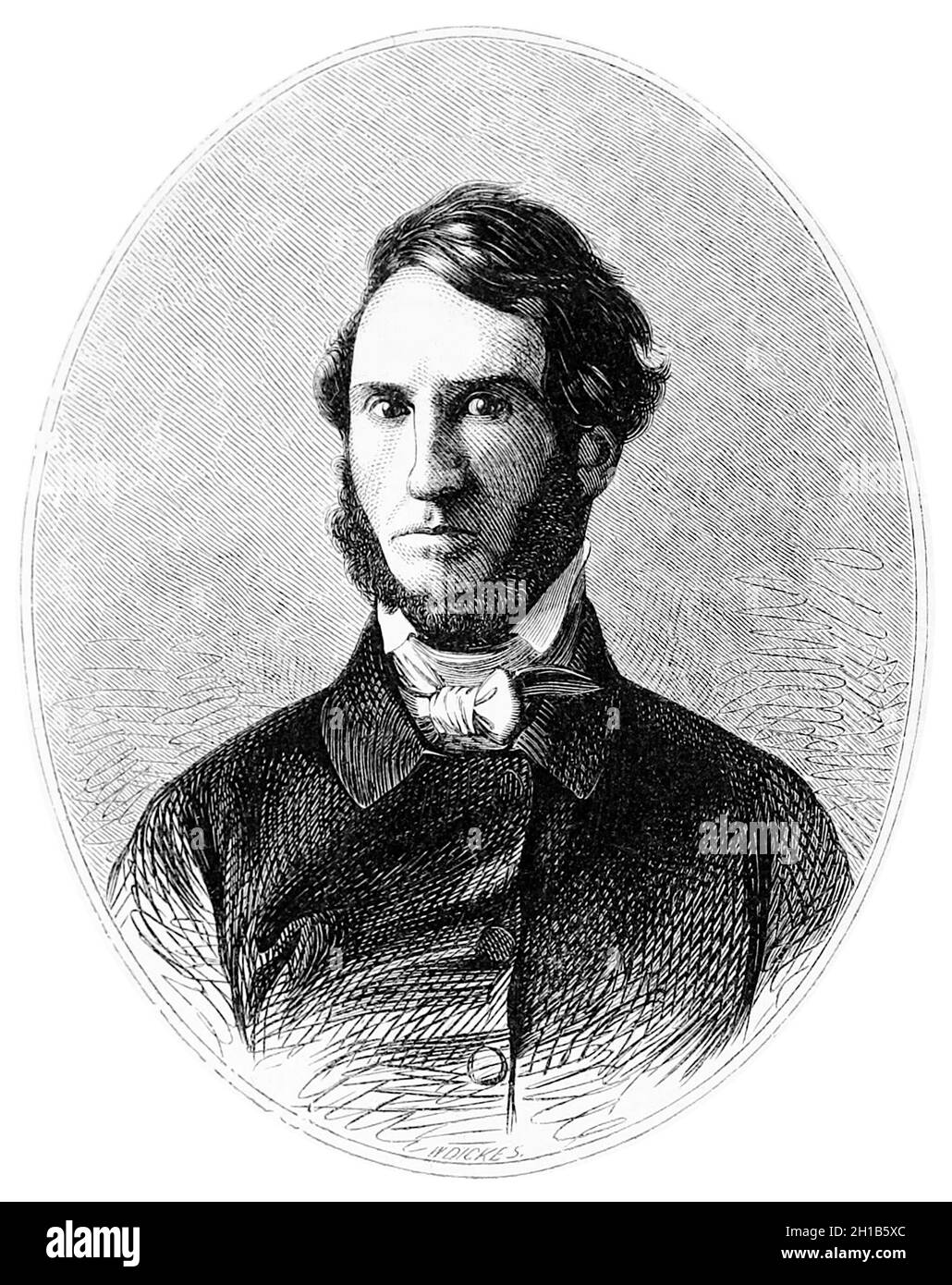 Portrait of 19th century American explorer, writer and diplomat John Lloyd Stephens ca. 1854 Stock Photo