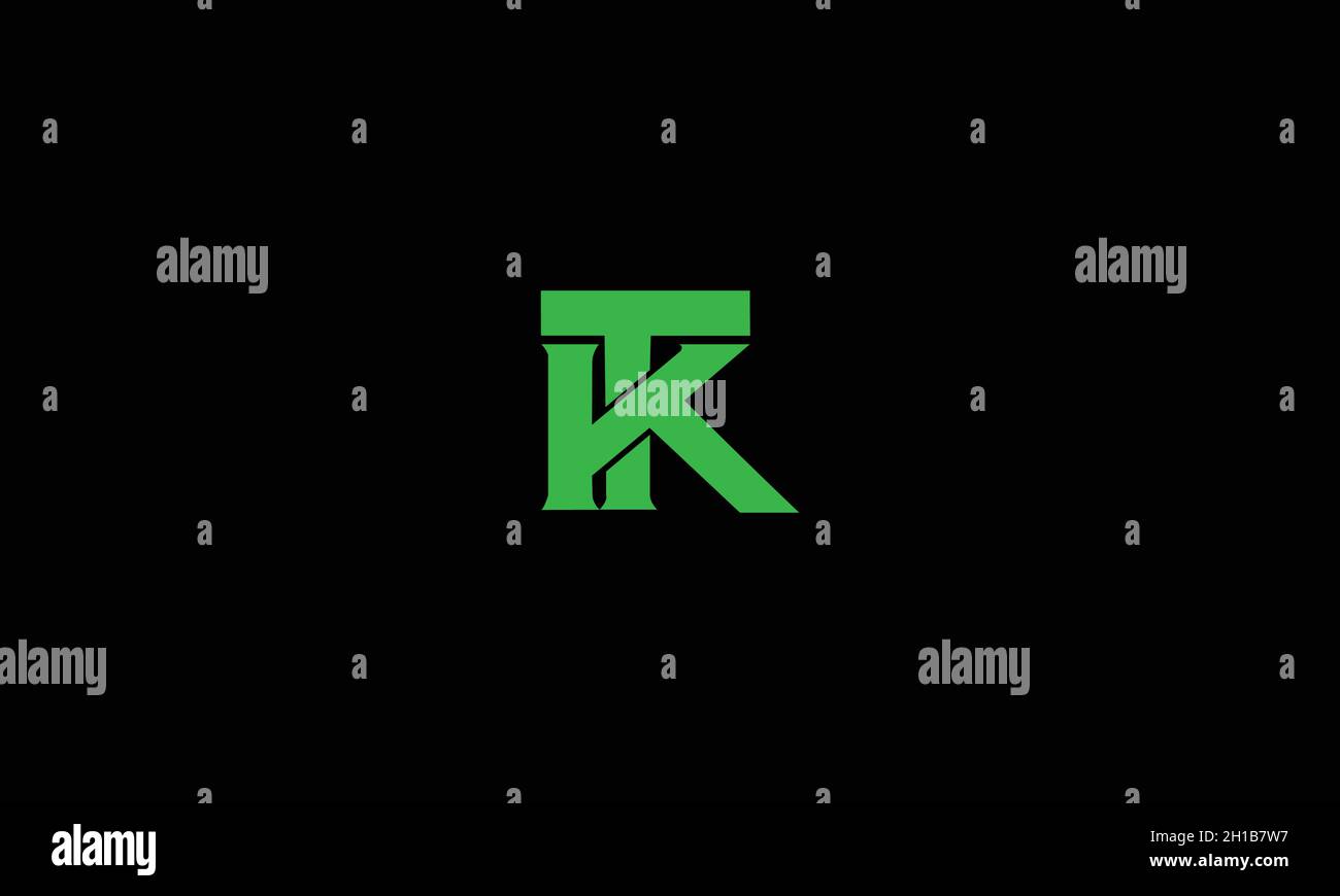 LETTERS TK LOGO DESIGN WITH NEGATIVE SPACE EFFECT FOR ILLUSTRATION USE Stock Vector