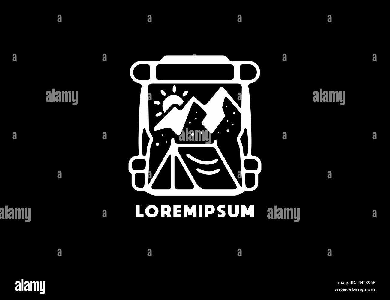 Line art illustration of camping design Stock Vector Image & Art - Alamy