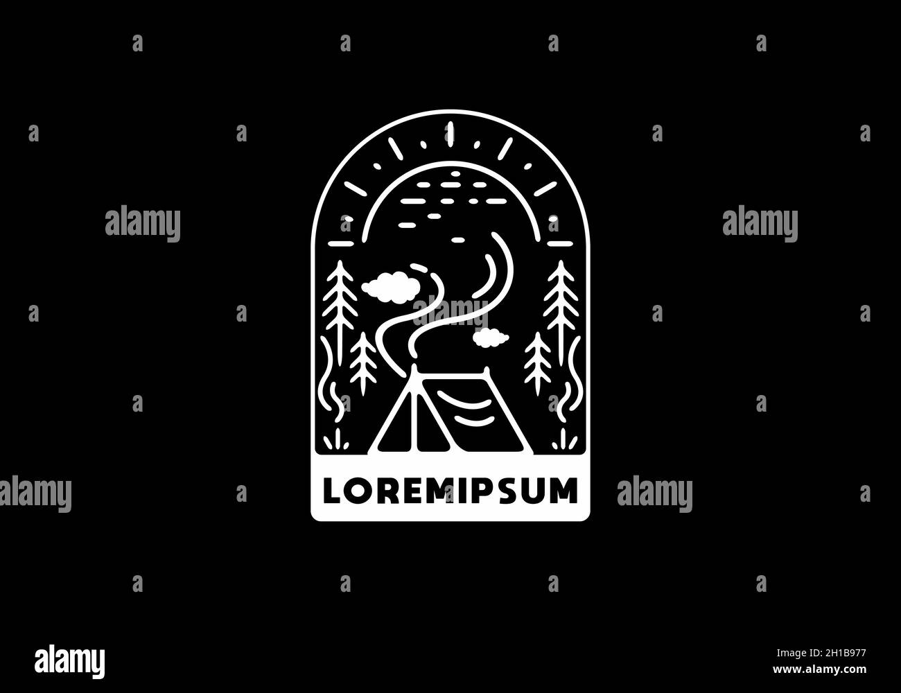 Line art illustration of camping design Stock Vector Image & Art - Alamy