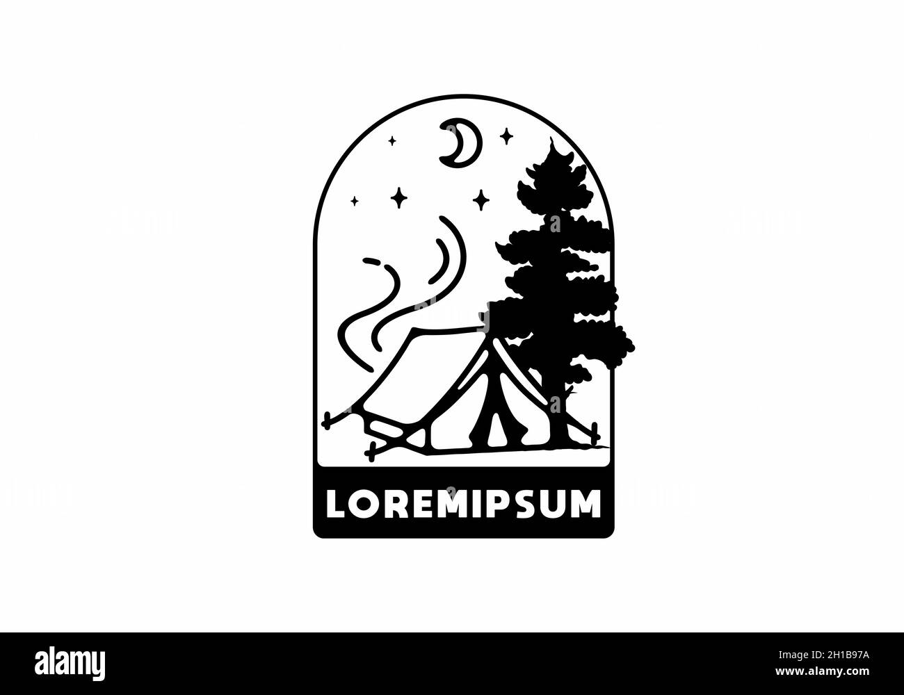 Line art illustration of camping design Stock Vector Image & Art - Alamy