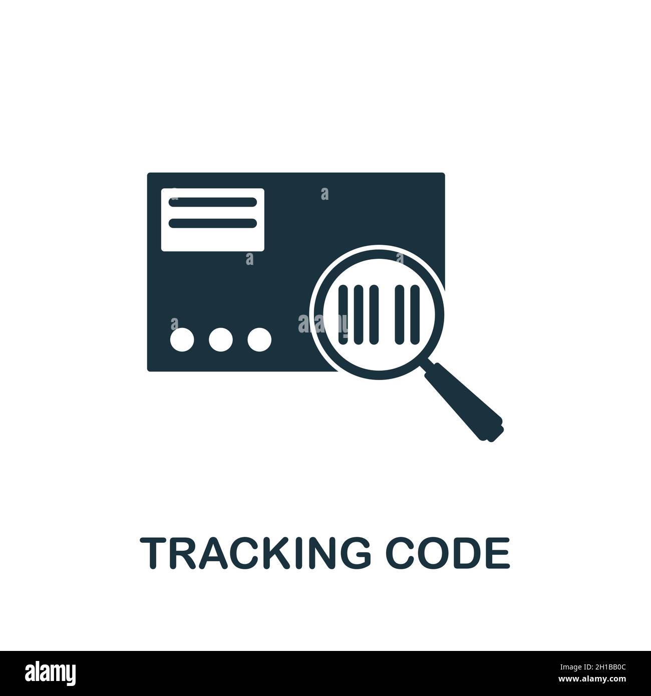 Tracking Code icon. Monochrome sign from affiliate marketing collection. Creative Tracking Code icon illustration for web design, infographics and Stock Vector