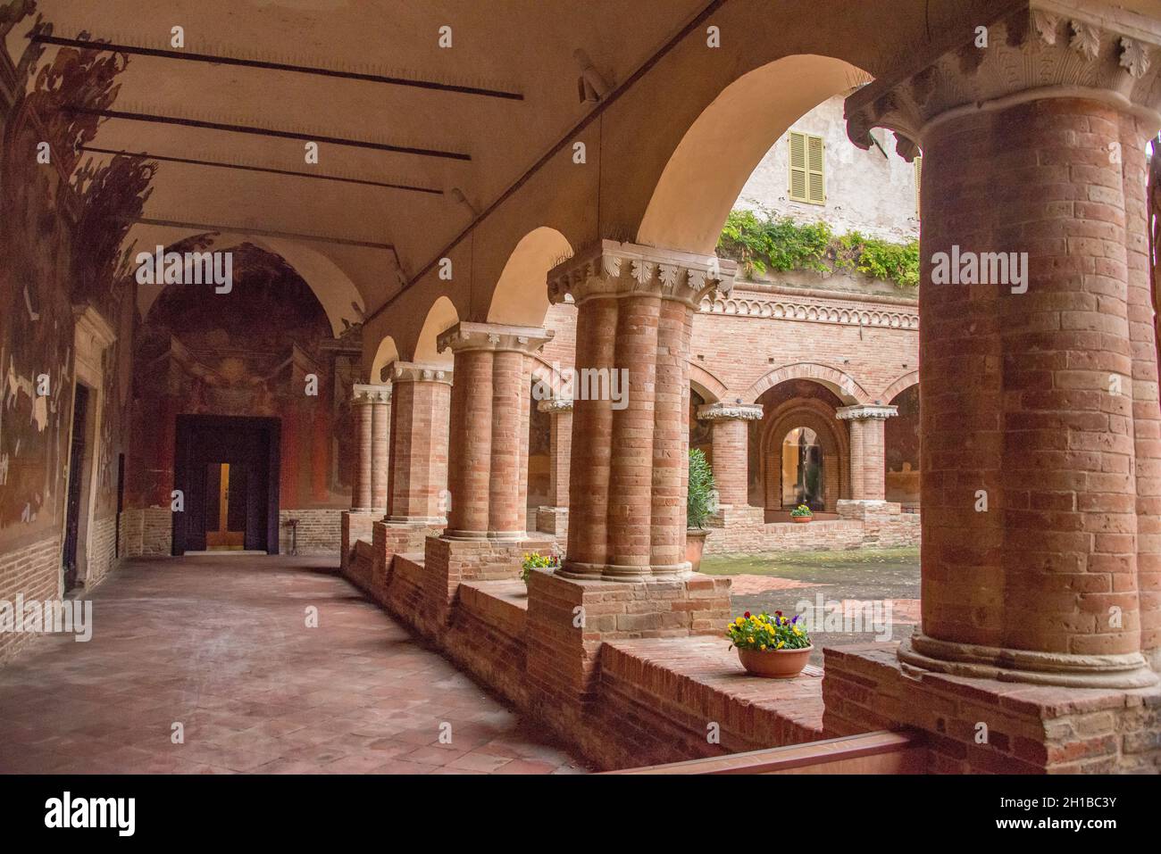Europe, Italy, Marche, Tolentino, St Agostino Church, cloister Stock Photo