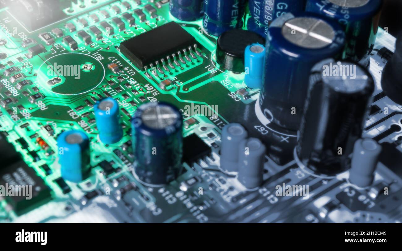 electronic circuit board with passive and active circuit components and ...