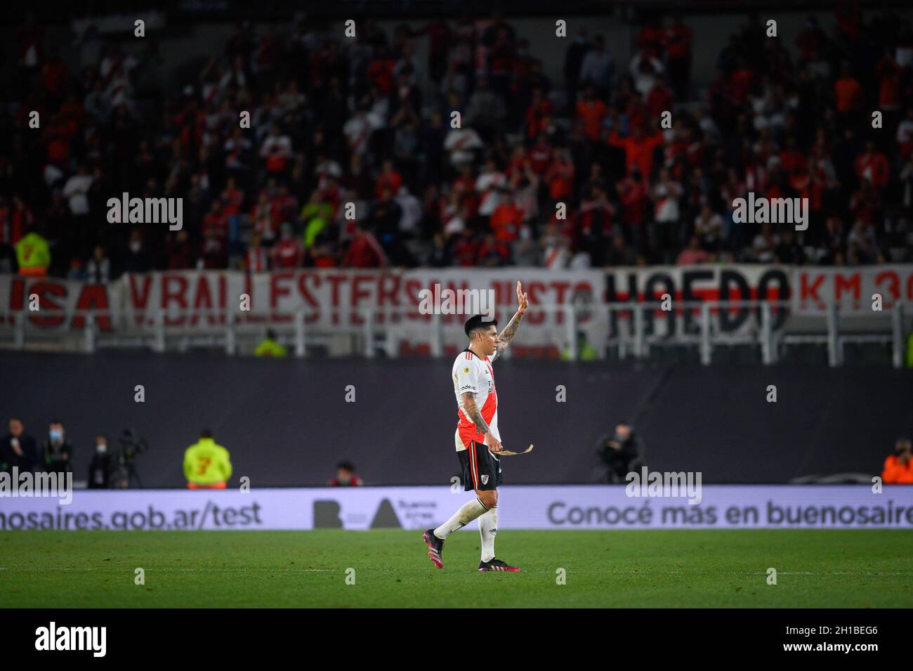 Buenos Aires, Argentina. 17th Oct, 2021. Enzo Perez reacts during the match between River Plate and San Lorenzo as part of Torneo Liga Professional 2021 at Estadio Monumental Antonio Vespucio Liberti. (Final scores; River Plate 3:1San Lorenzo) Credit: SOPA Images Limited/Alamy Live News Stock Photo