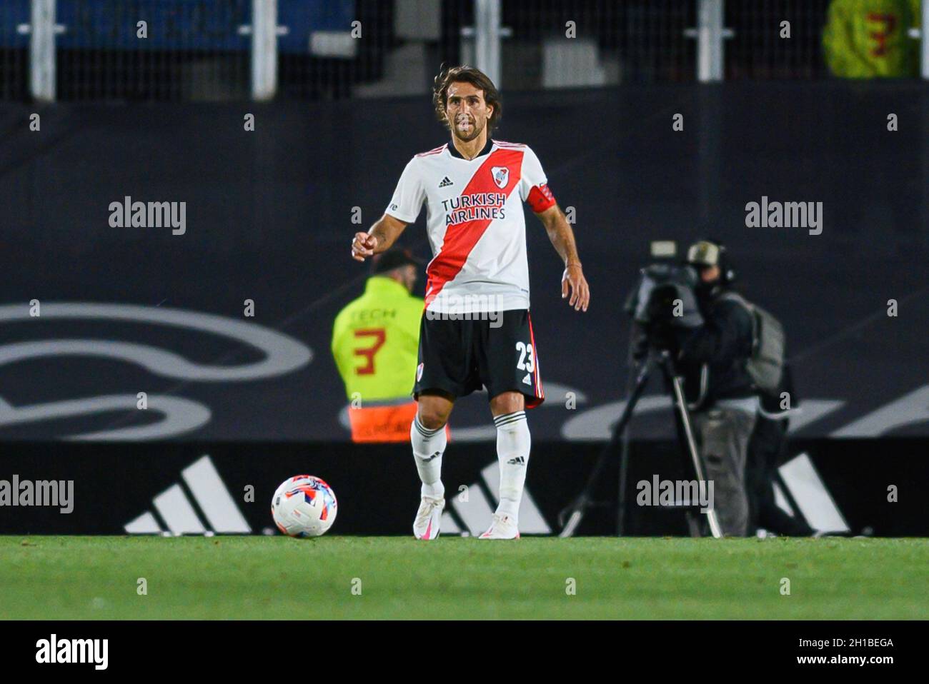 Buenos Aires, Argentina. 17th Oct, 2021. Leonardo Ponzio of River Plate  seen during the match between River Plate and San Lorenzo as part of Torneo  Liga Professional 2021 at Estadio Monumental Antonio