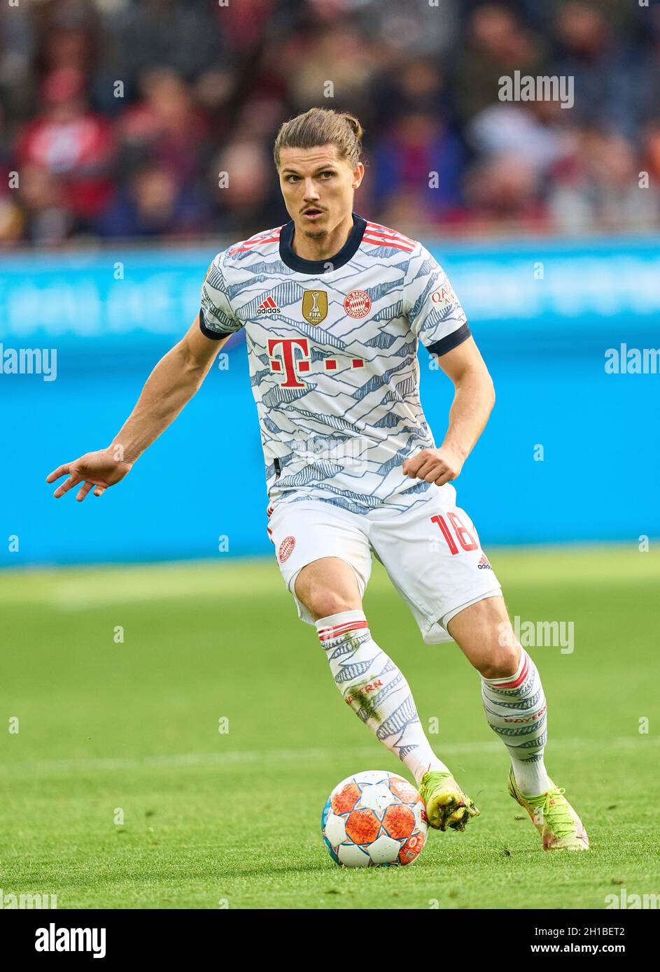 Leverkusen, Germany. 17th Oct, 2021. Marcel Sabitzer, FCB 18 in the match  BAYER 04 LEVERKUSEN - FC BAYERN MUENCHEN 1-5 1.German Football League on  October 17, 2021 in Leverkusen, Germany. Season 2021/2022,