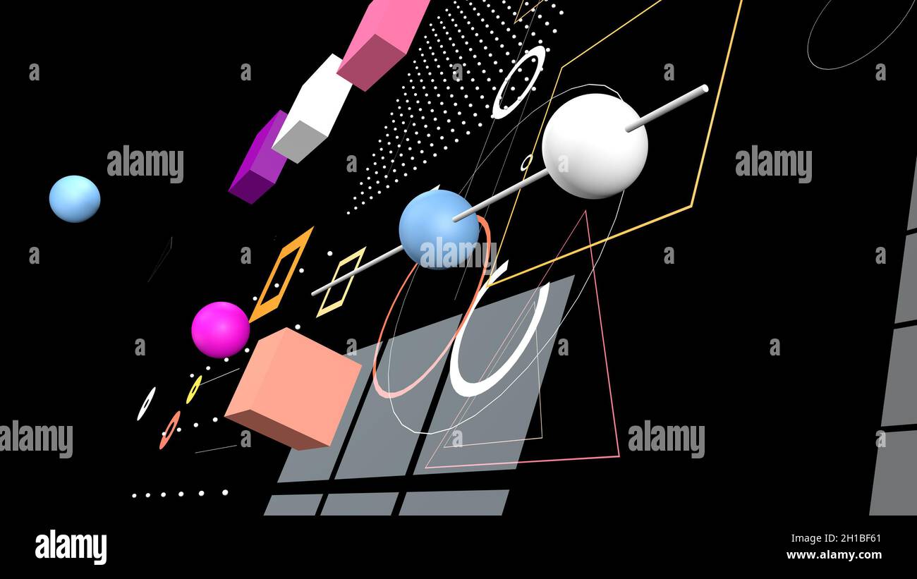 3d shapes drawing hi-res stock photography and images - Alamy