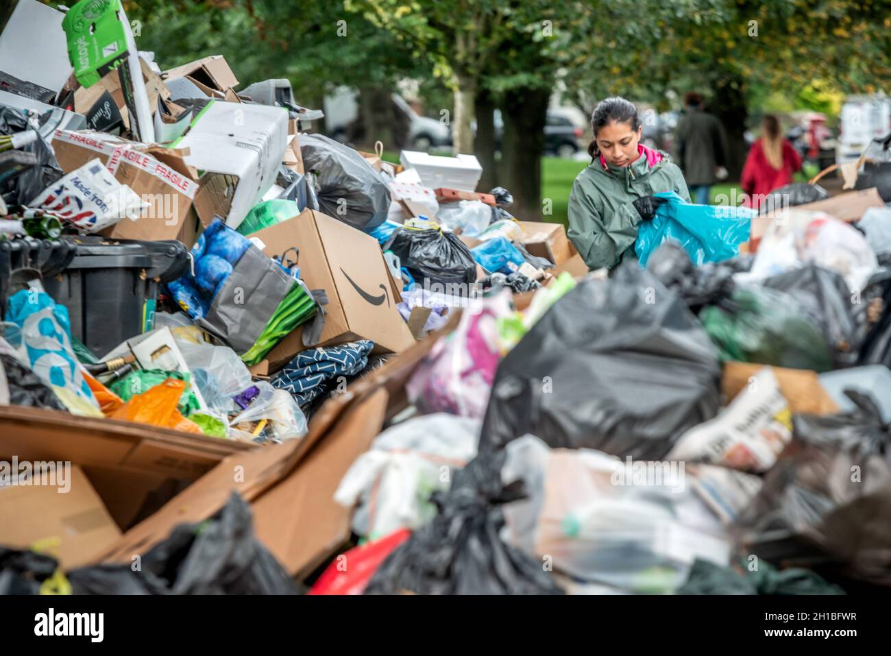 Brighton, October 16th 2021 The refuse workers' strike in Brighton is