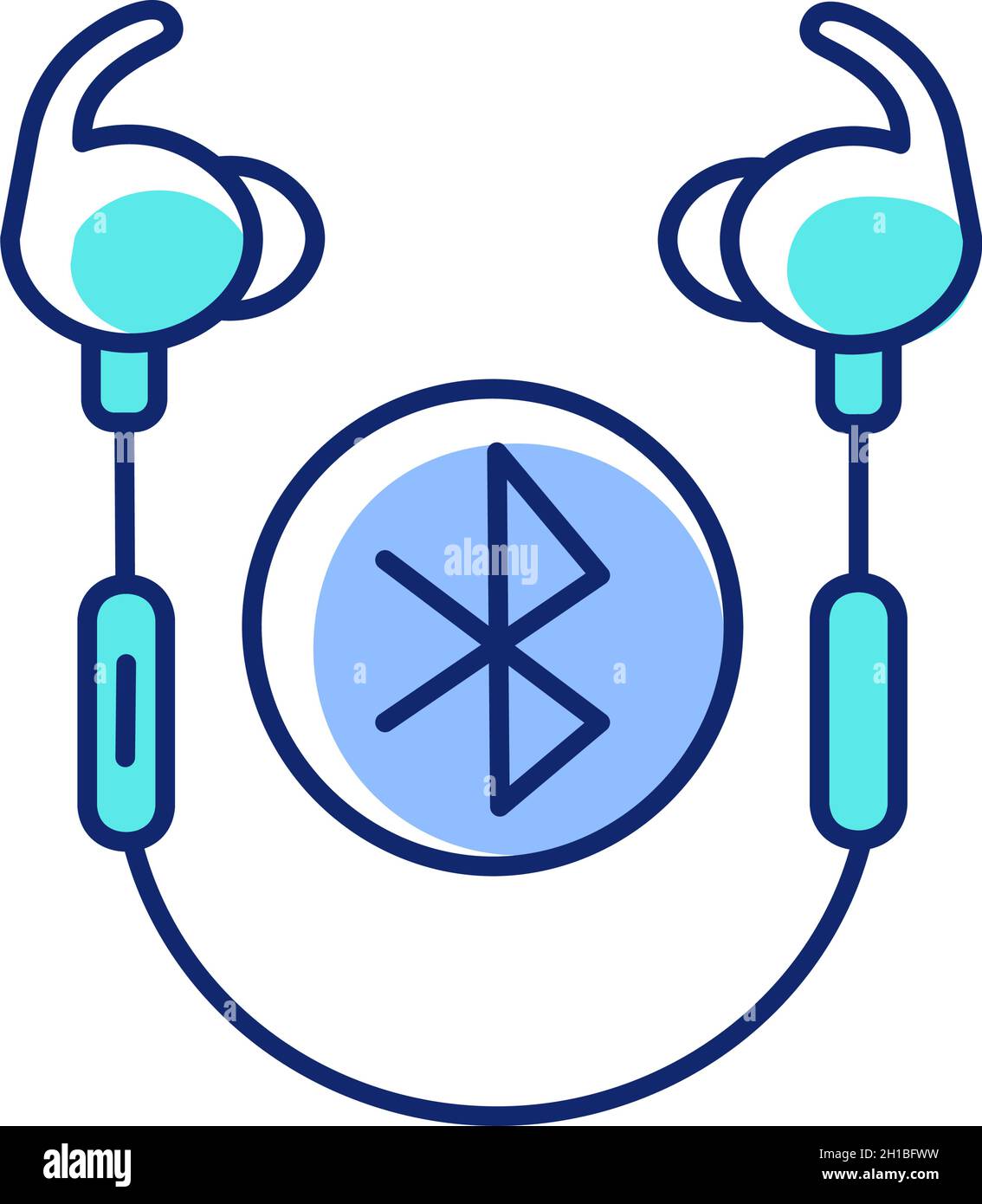 Wireless workout headphones RGB color icon Stock Vector Image & Art - Alamy