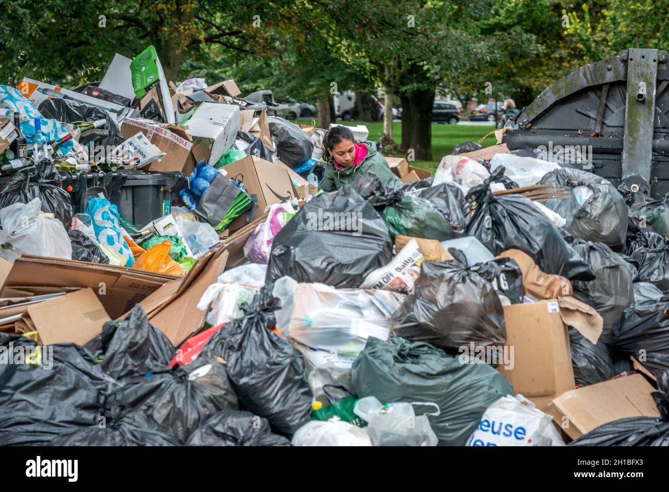 Brighton, October 16th 2021 The refuse workers' strike in Brighton is
