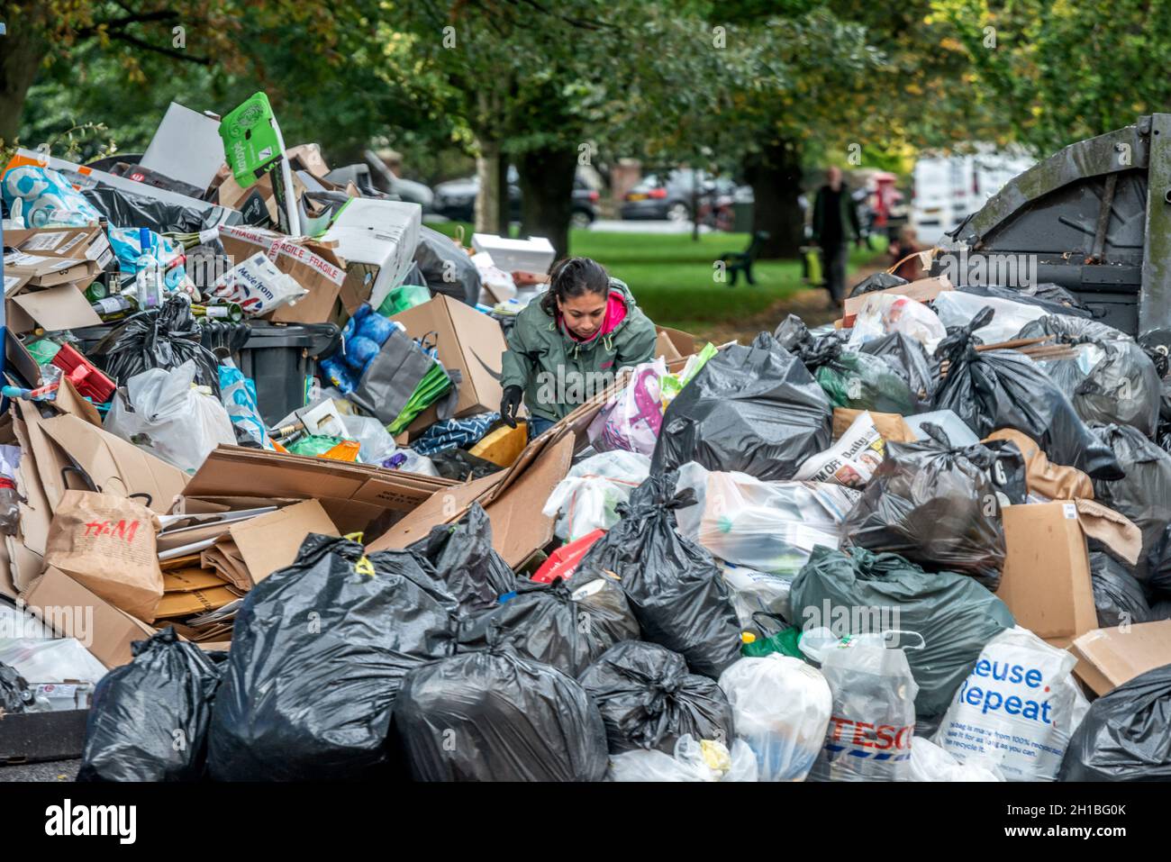 Brighton, October 16th 2021 The refuse workers' strike in Brighton is