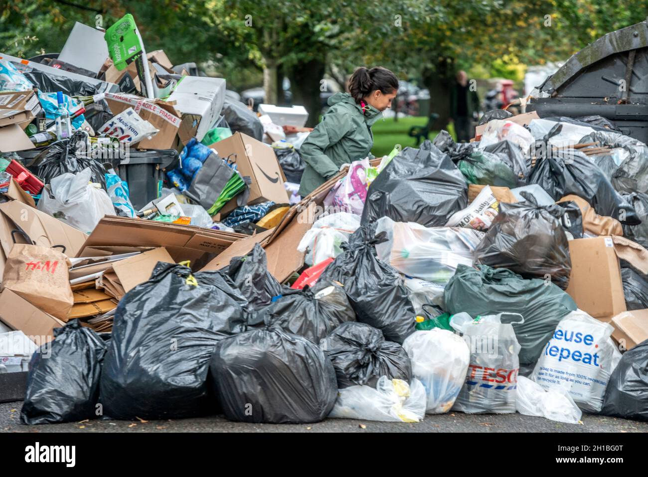 Brighton, October 16th 2021 The refuse workers' strike in Brighton is