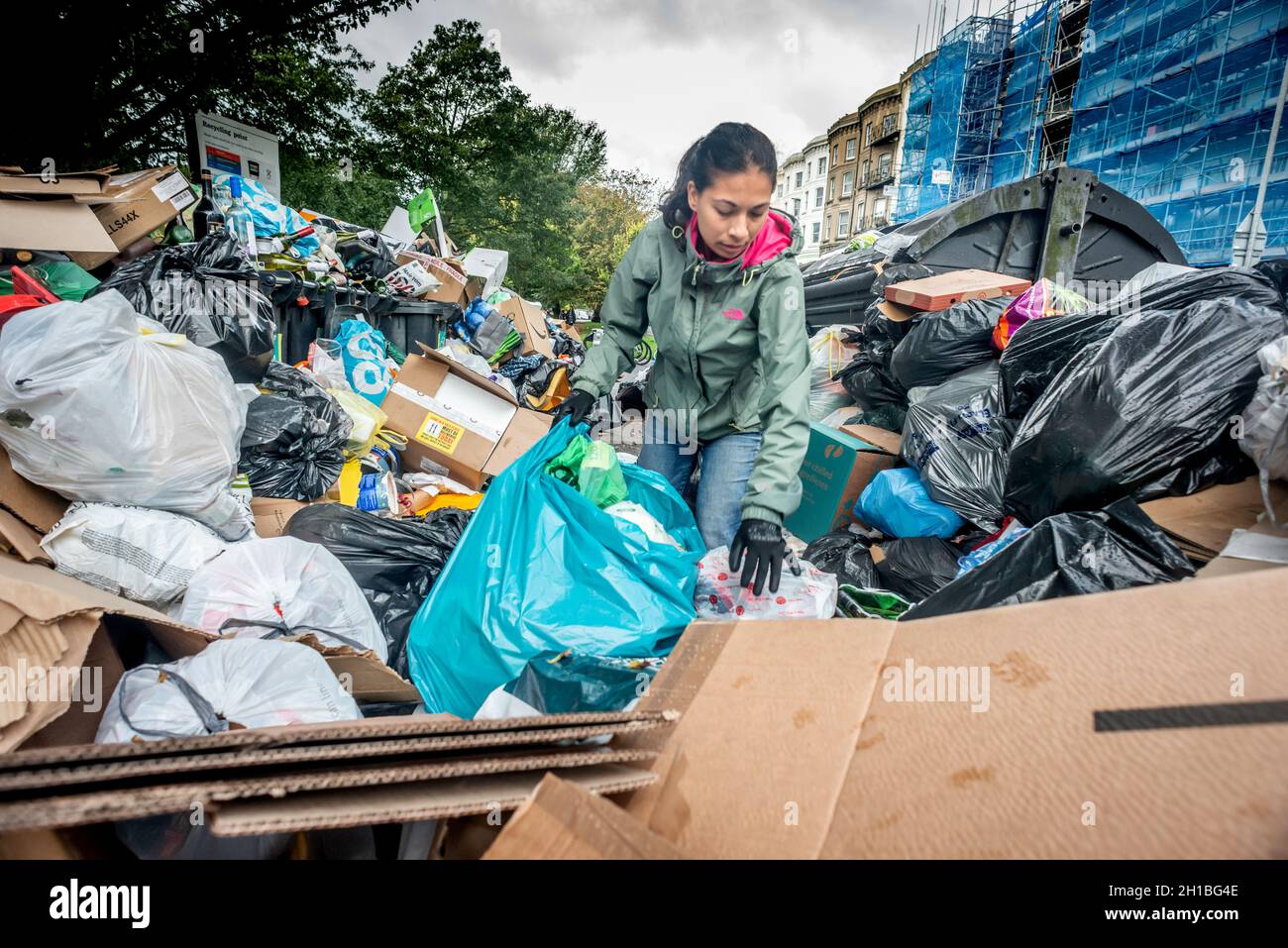 Brighton, October 16th 2021 The refuse workers' strike in Brighton is