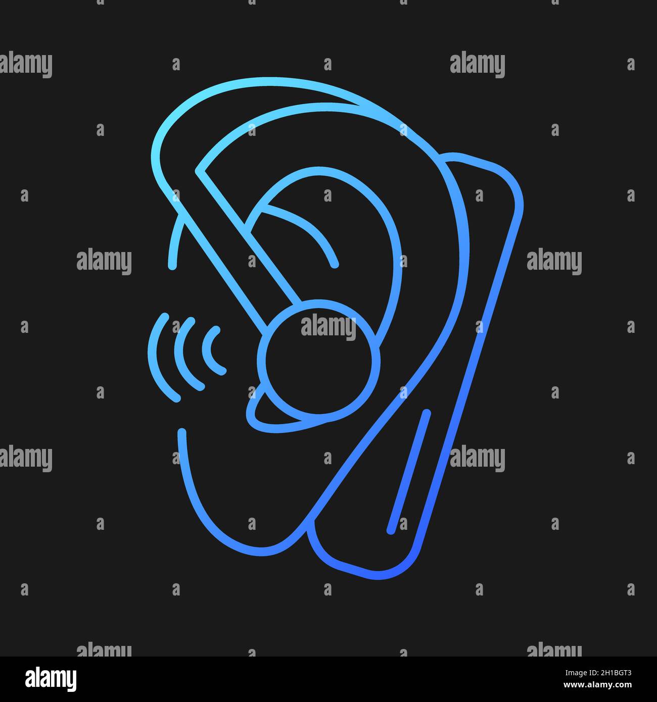 Handsfree headset gradient vector icon for dark theme Stock Vector