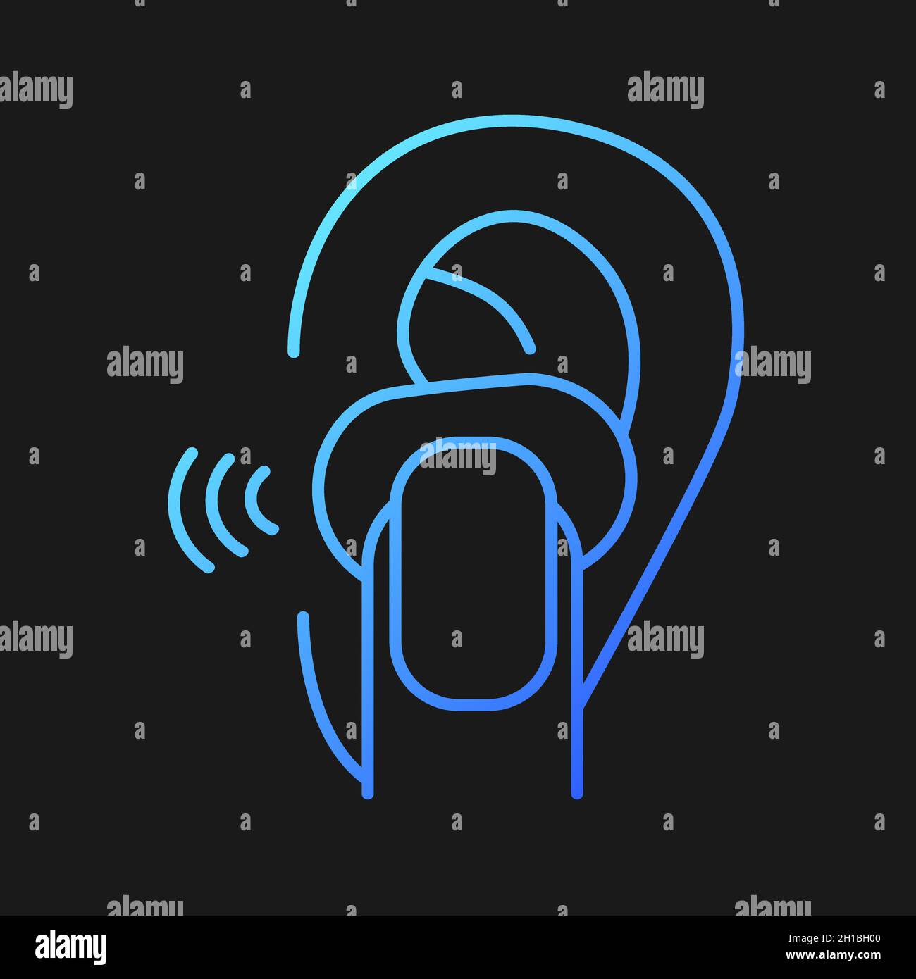 In ear wireless earpieces gradient vector icon for dark theme Stock Vector