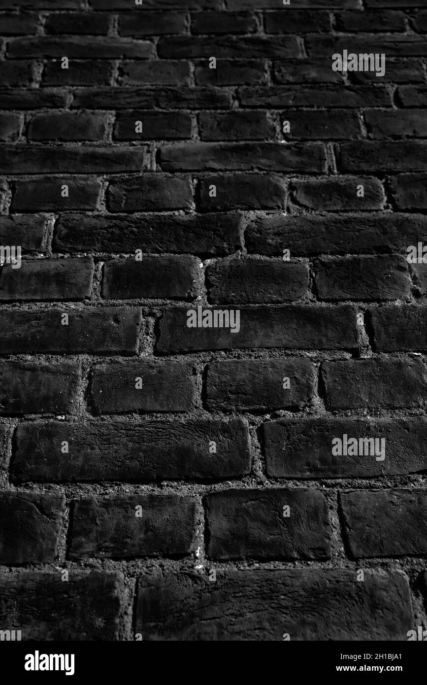Old Black Brick Wall, Brick wall background texture Stock Photo - Alamy
