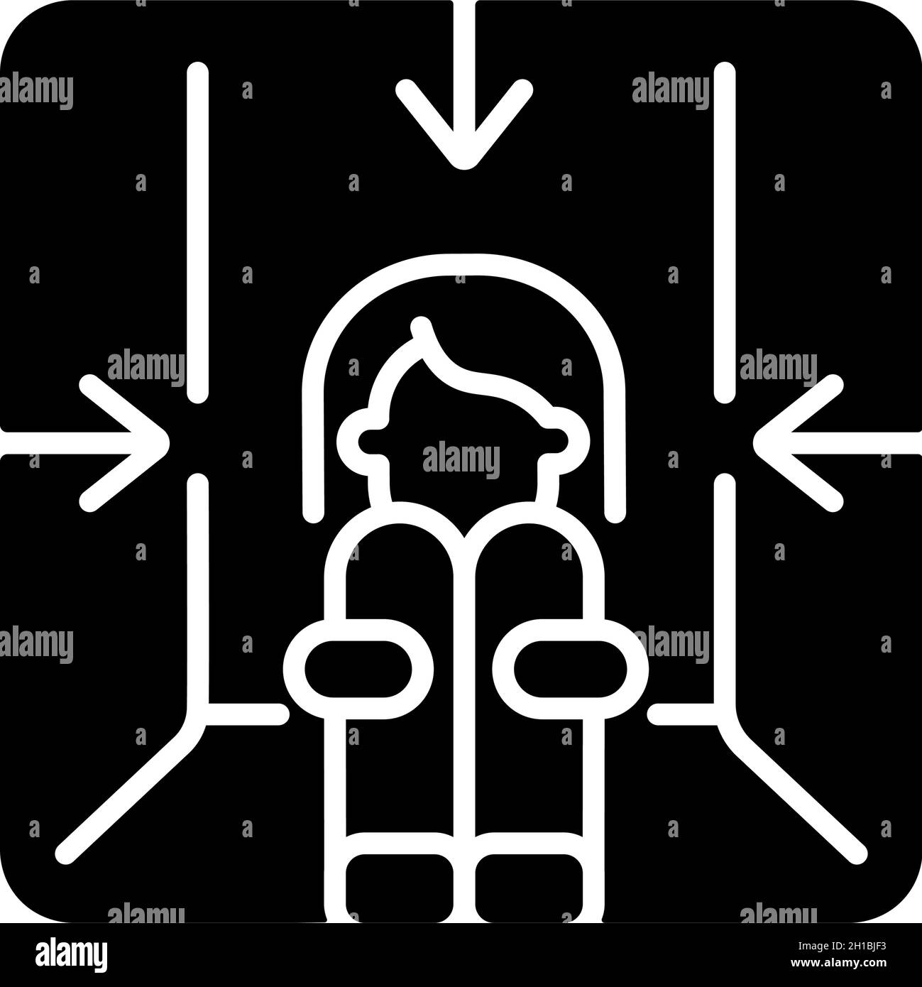 Claustrophobia black glyph icon Stock Vector