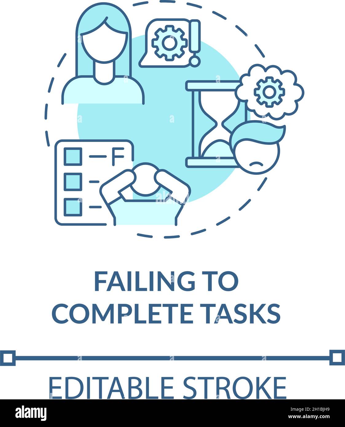 Failing to complete tasks concept icon Stock Vector Image & Art - Alamy