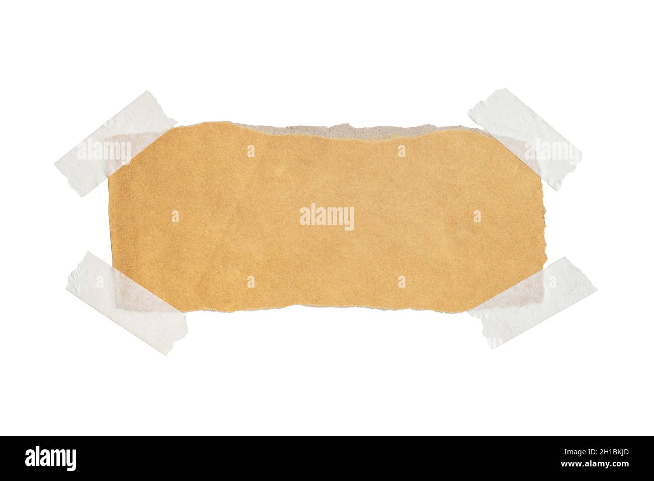 Brown paper labels attached with sticky tape on white background Stock Photo Alamy
