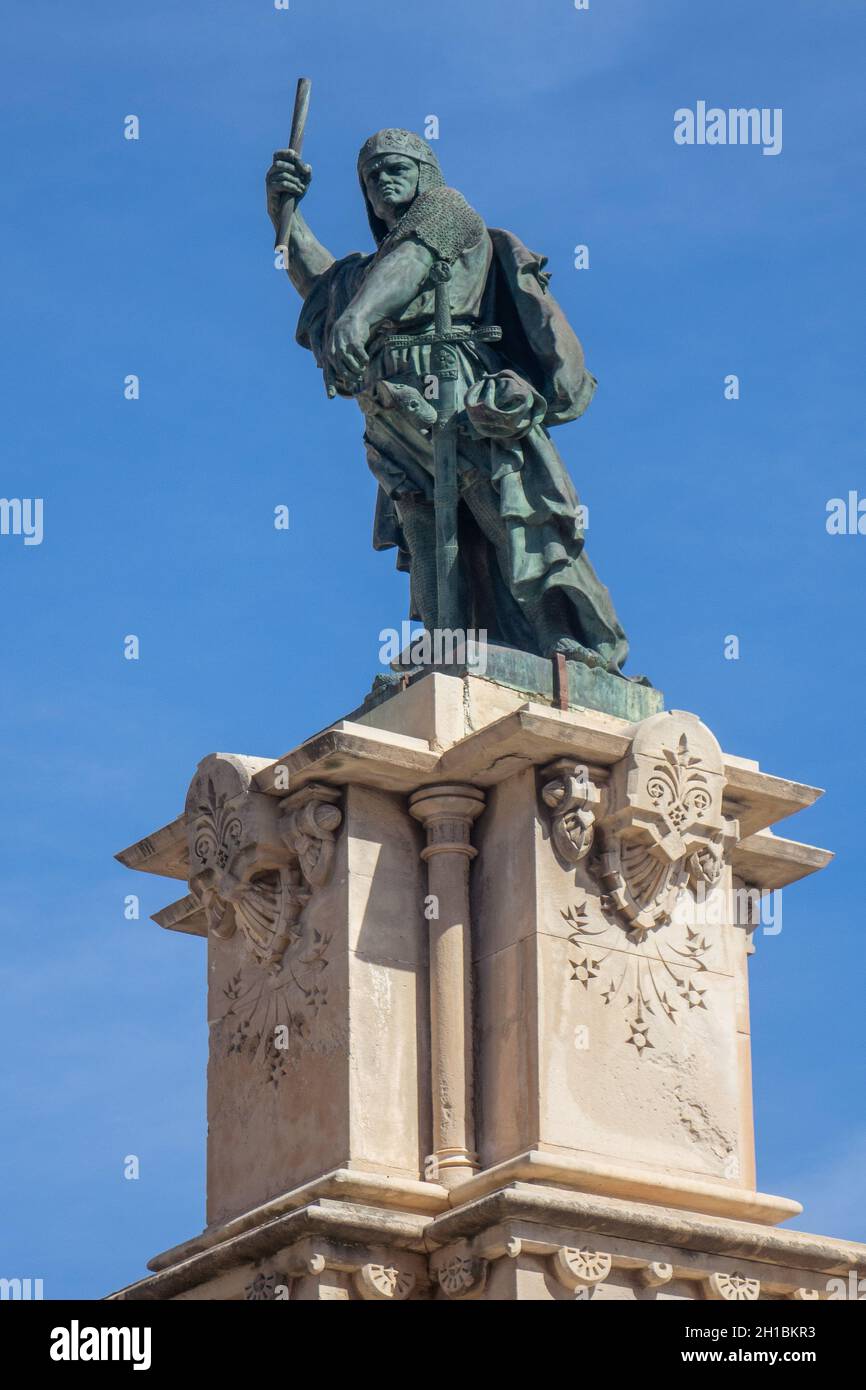 Spain, Catalonia, Tarragona, Roger de Lauria statue Stock Photo