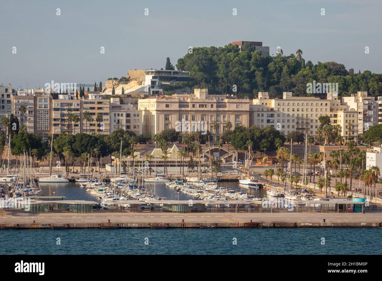 Spain, Murcia, Cartagena, city, harbour & Castle mount Stock Photo