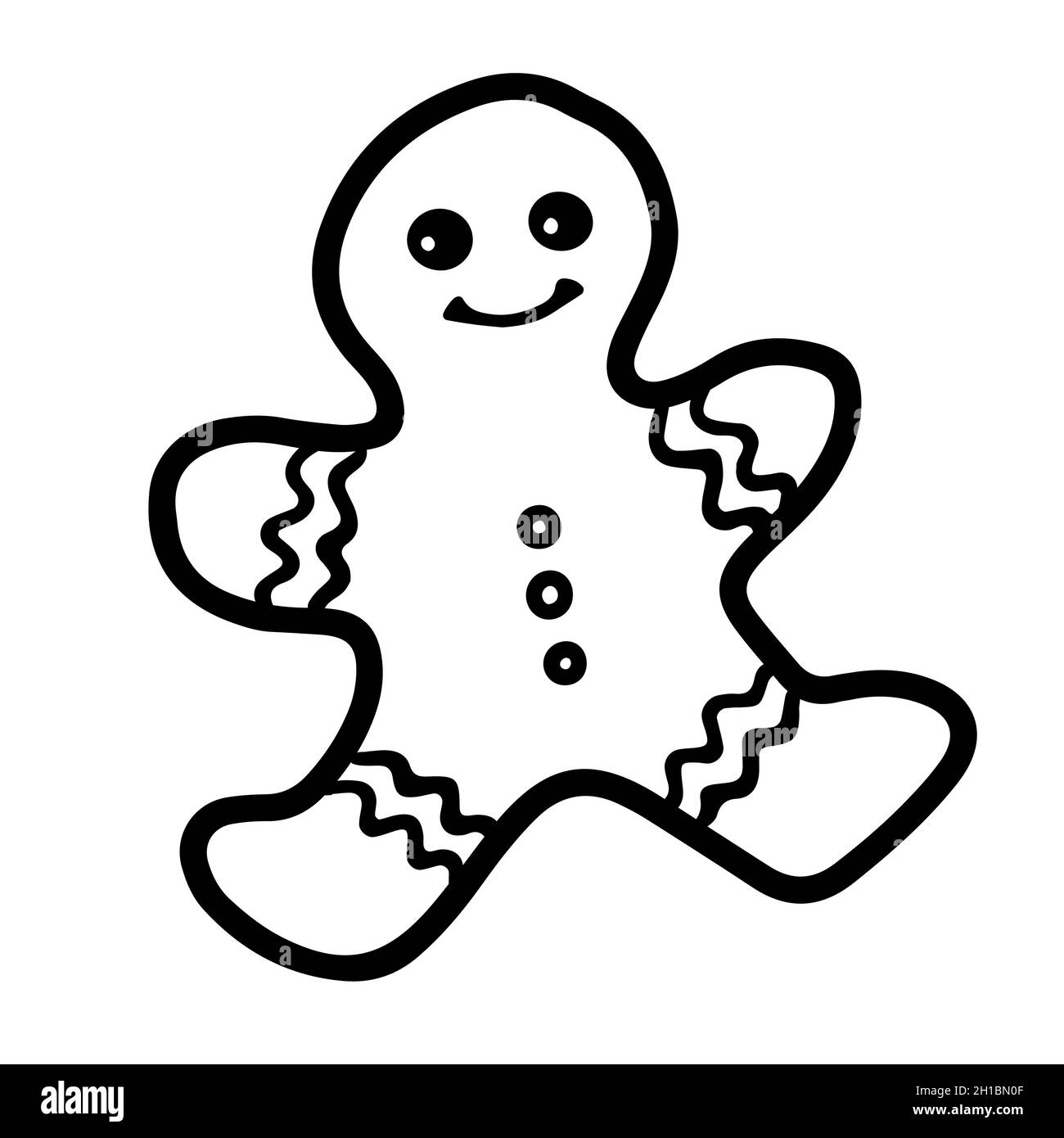 Sweet Cute Christmas cookies gingerbread man with a smile Stock Vector