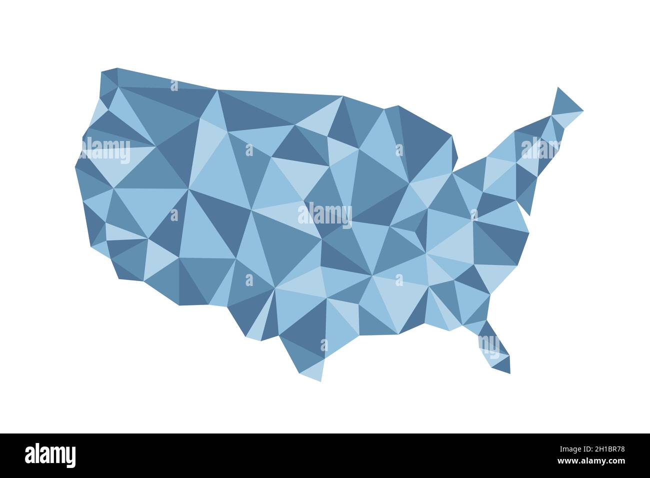 USA map polygonal vector. Trendy modern stylized US map illustration. Stock Vector
