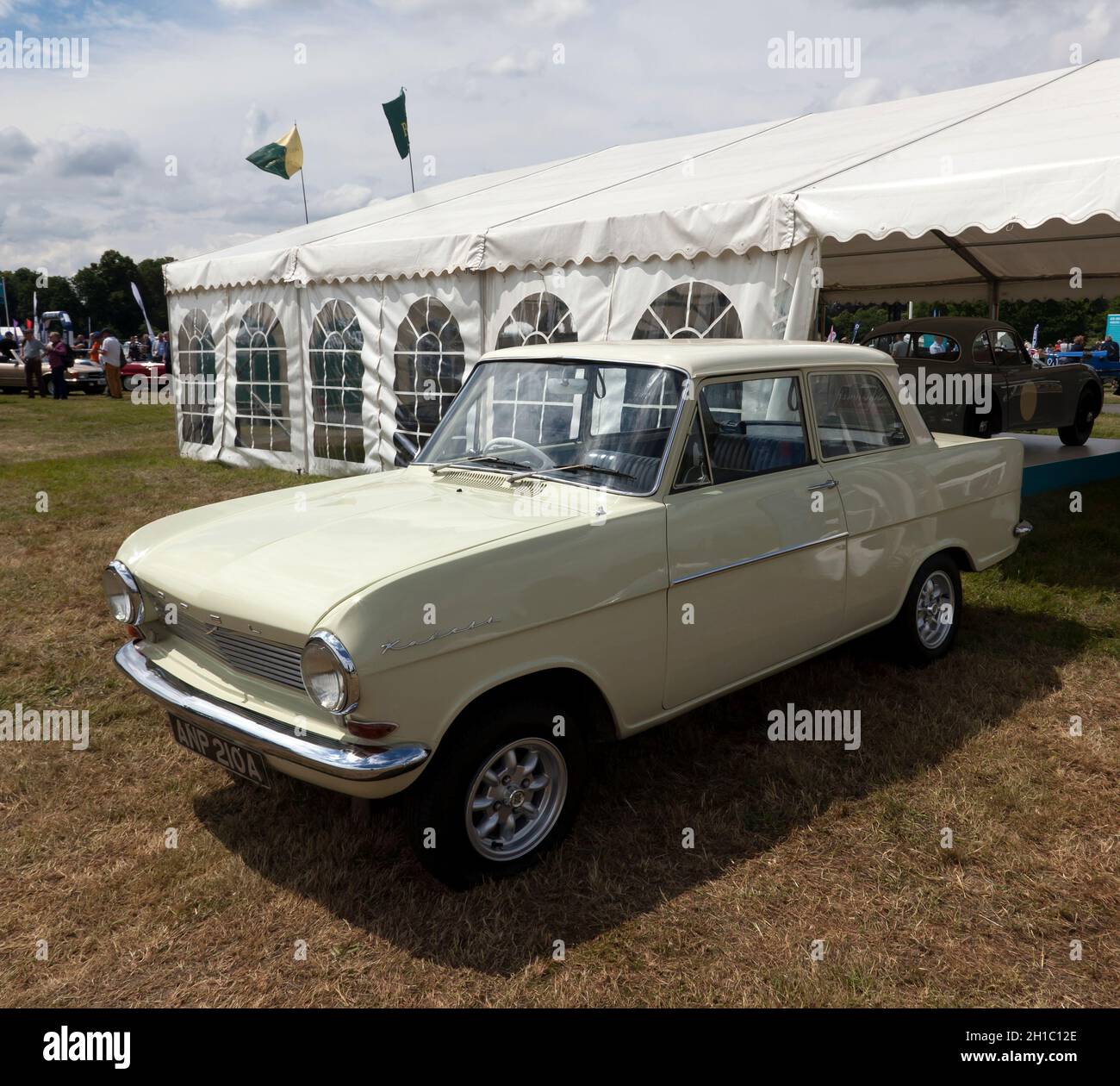 Richard Hammond's 1963 Opel Kadett 'Oliver', which he drove in the Top Gear Botswana Special, on display at the  2021 London Classic Car Show Stock Photo