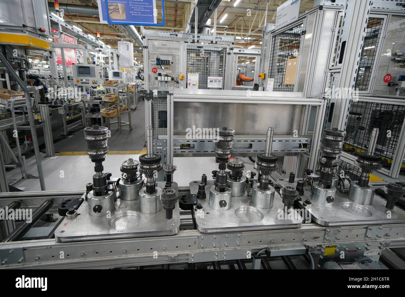 Transmission components at Ford's car manufacturing plant in Halewood