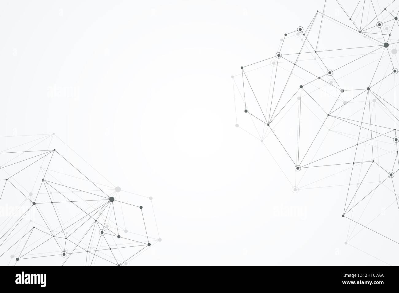 Abstract polygonal background with connected lines and dots. Minimalistic geometric pattern. Molecule structure and communication. Graphic plexus Stock Photo