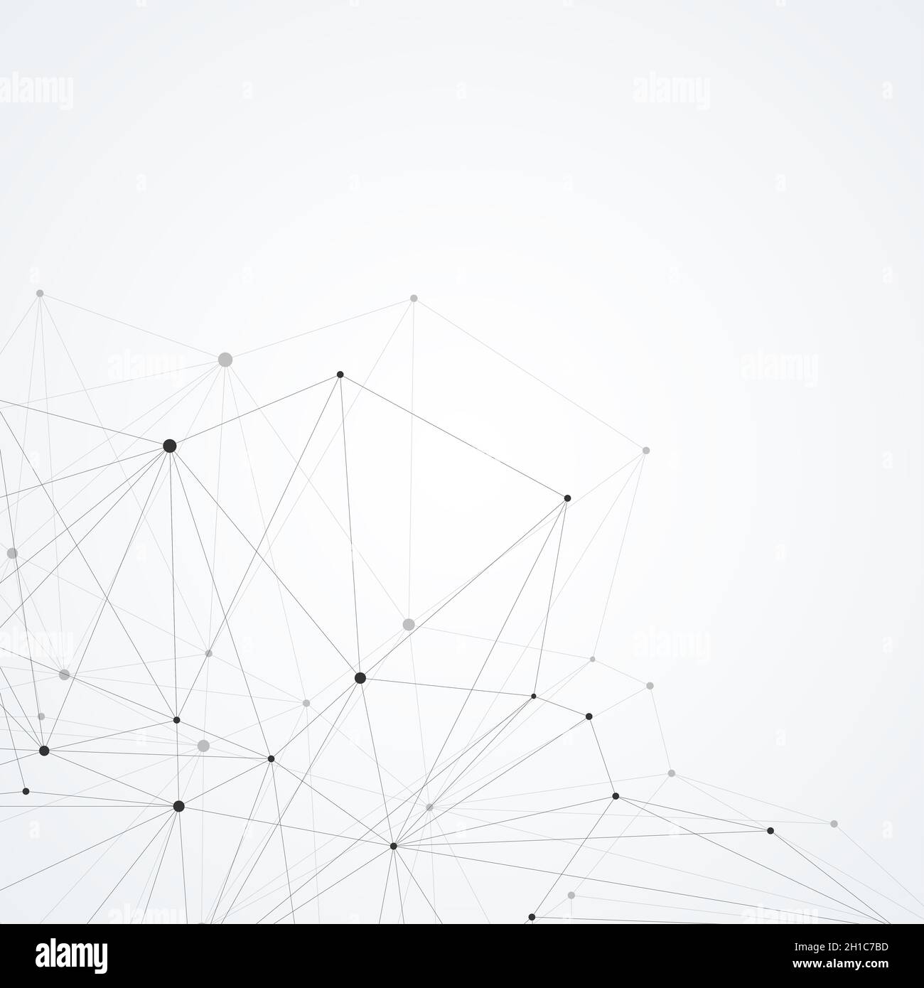 Abstract polygonal background with connected lines and dots. Minimalistic geometric pattern. Molecule structure and communication. Graphic plexus Stock Photo