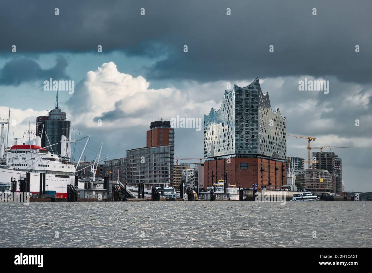 Elbphilharmonie modern concert hall in Hamburg harbor, Germany Stock ...