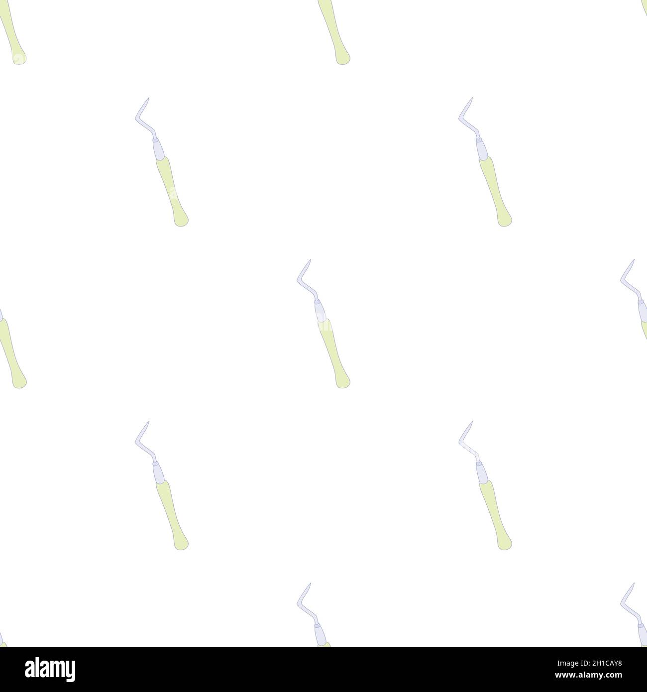 Probe, dental tool pattern seamless background texture repeat wallpaper geometric vector Stock Vector