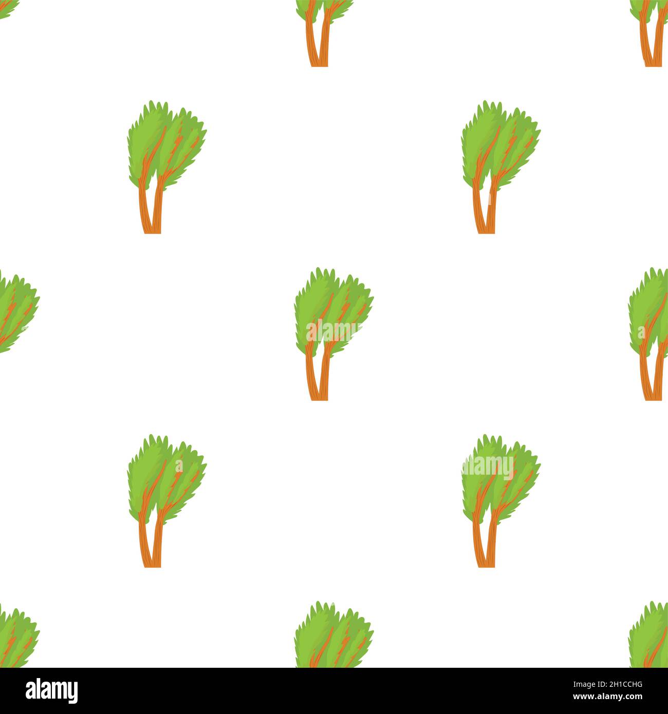 Tree with green leaves pattern seamless background texture repeat wallpaper geometric vector Stock Vector
