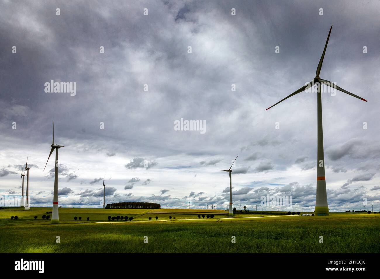 Lichtenau wind farm Stock Photo