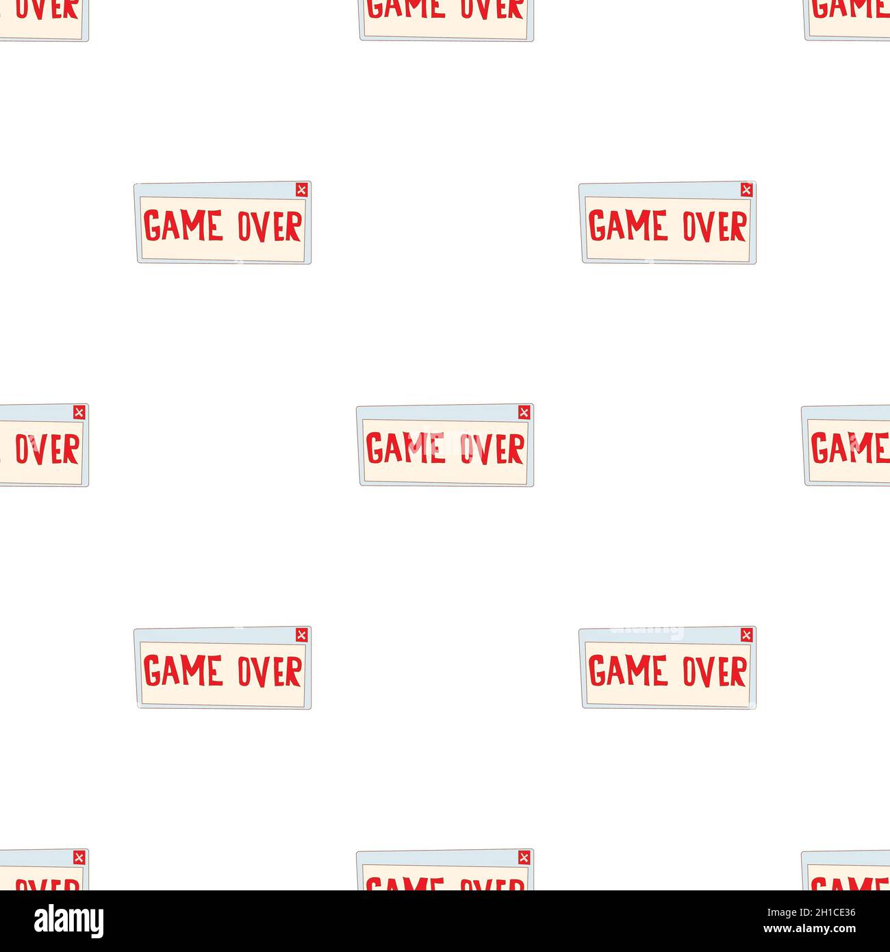 Game Over Pattern Seamless Background Texture Repeat Wallpaper Geometric Vector Stock Vector Image Art Alamy