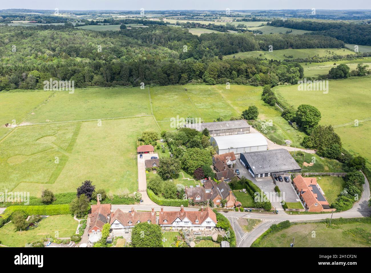 English Farms from the air Stock Photo