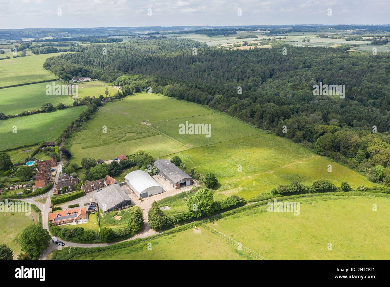 English Farms from the air Stock Photo