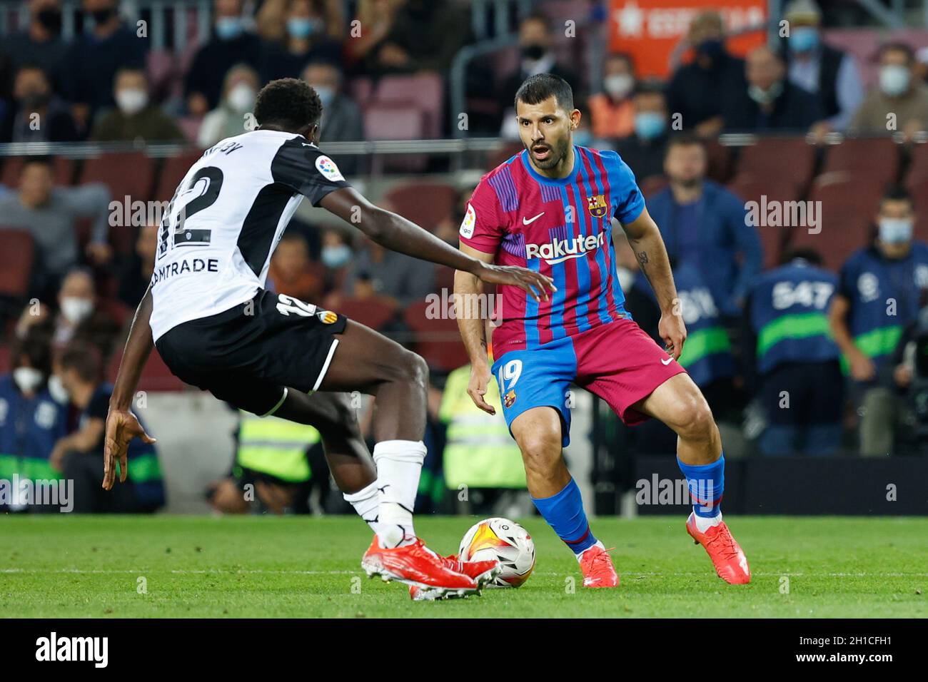 Barcelona, Spain. 17th Oct, 2021. Sergio Kun Aguero of FC Barcelona during the Liga match between FC Barcelona and Valencia CF at Camp Nou in Barcelona, Spain. (Credit: David Ramirez) Credit: DAX Images/Alamy Live News Stock Photo