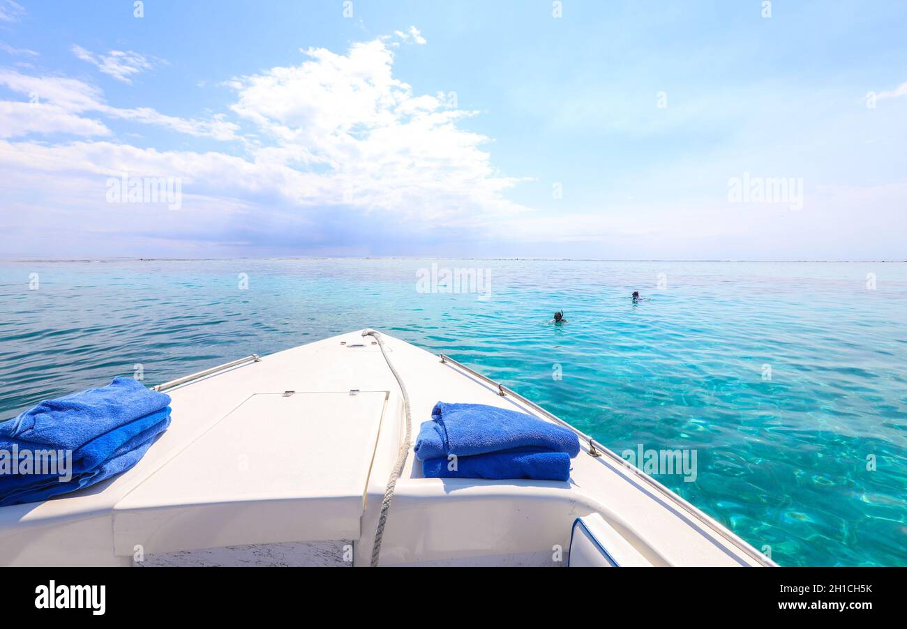 HOPKINS, BELIZE Feb 12, 2019 A boat carrying a snorkel tour drifts