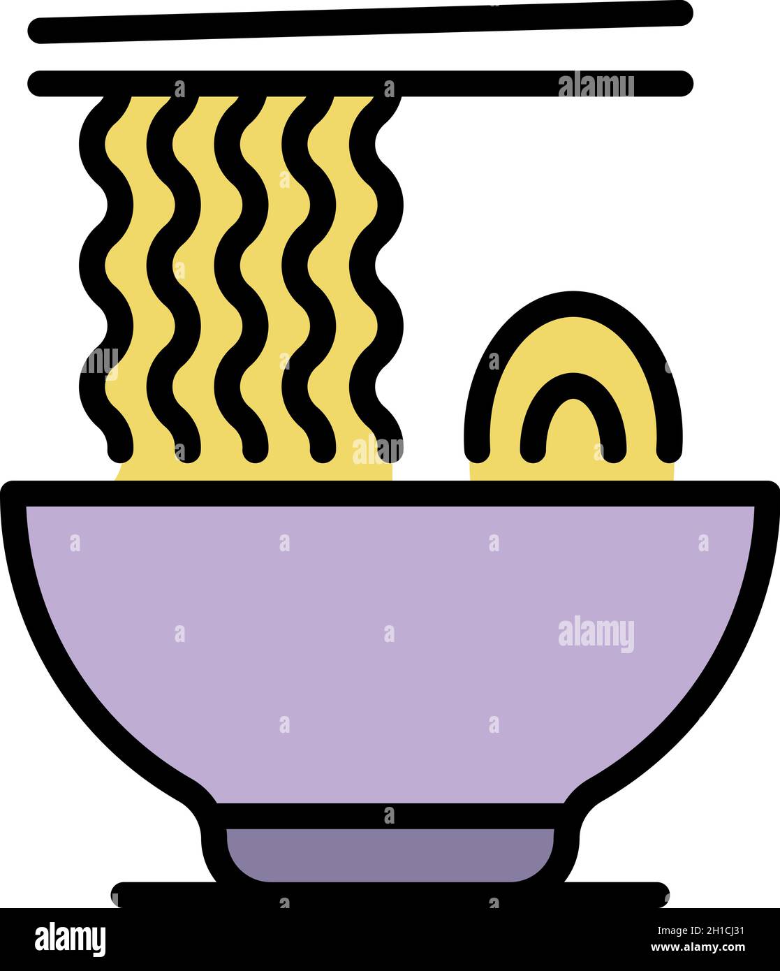 Samurai ramen icon. Outline samurai ramen vector icon color flat isolated Stock Vector