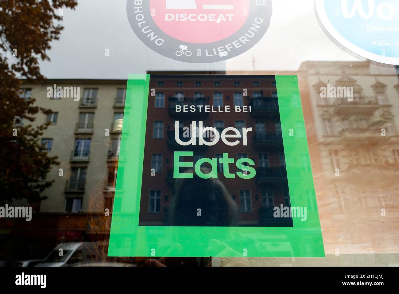 Bike of Uber eats, Berlin, Germany Stock Photo