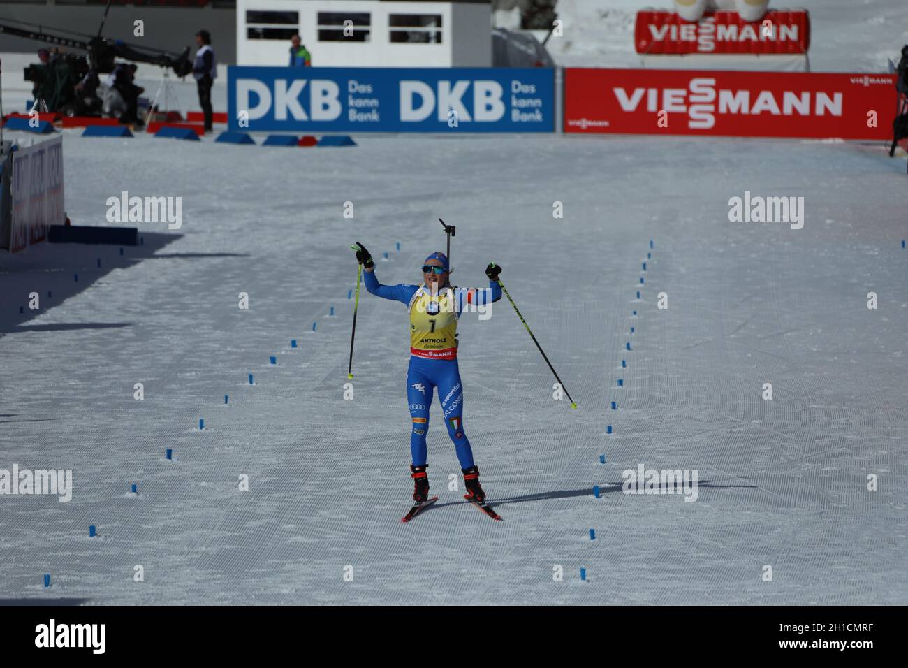 Dorothea Wierer (Italien) bei de IBU Biathlon-Weltmeisterschaft Antholz 2020 Stock Photo