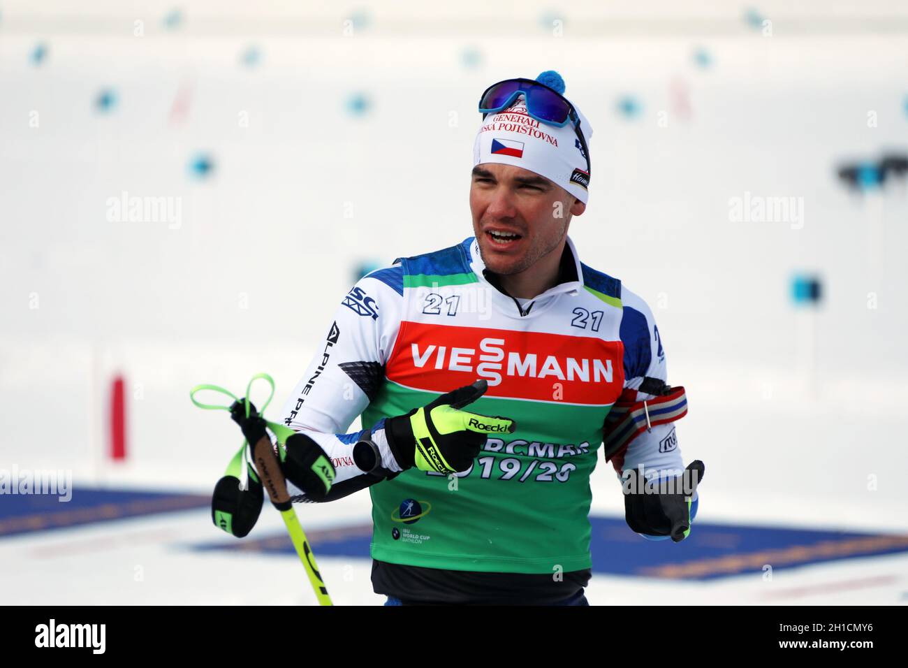 Michal Krcmar (Tschechien / CZE) beim Training zur IBU Biathlon-Weltmeisterschaft Antholz 2020 Stock Photo
