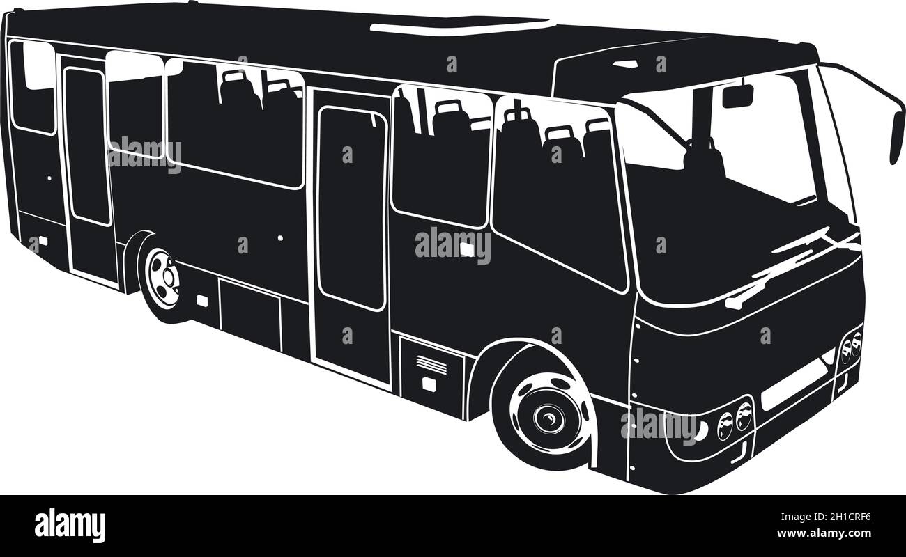 city bus silhouette. Available EPS-8 vector format separated by groups and layers for easy edit Stock Vector