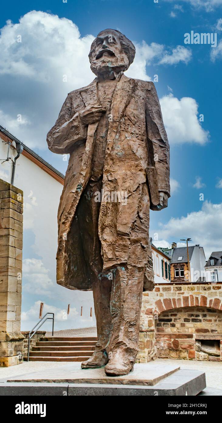 TRIER, GERMANY - SEPTEMBER 13, 2019: Statue of famous communist Karl Marx in Trier, Germany Stock Photo