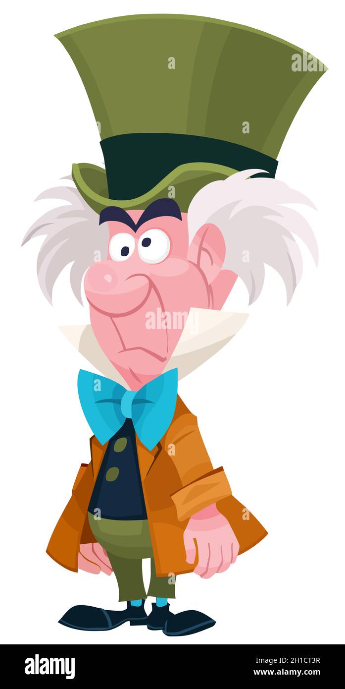 the mad hatter cartoon alice wonderland fantasy illustration Stock Photo -  Alamy