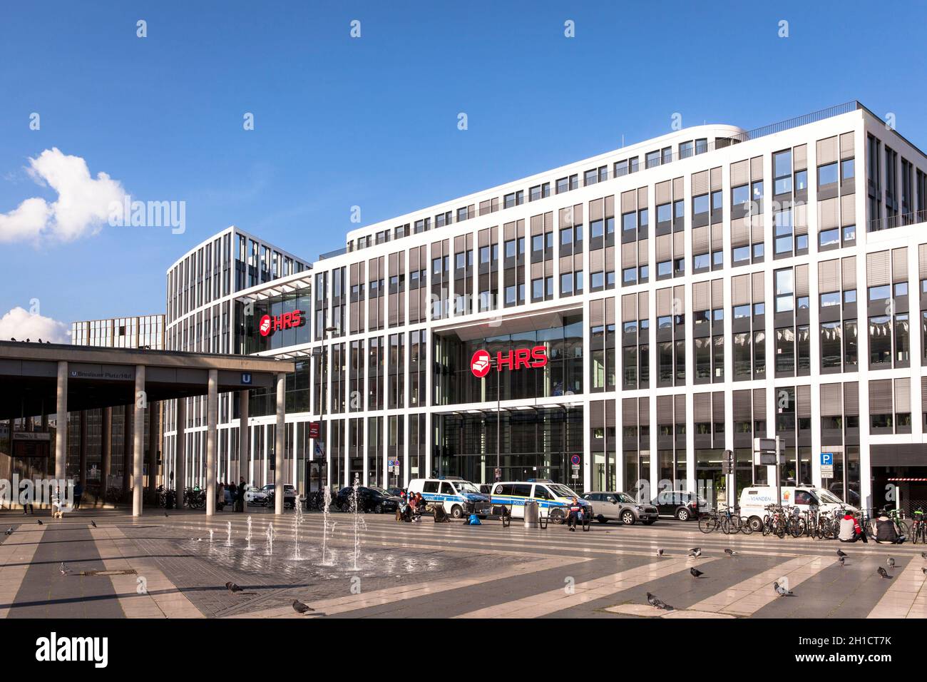 the office building Coeur Cologne at the square Breslauer Platz, head office of the HRS Group, Hotel Reservation Service, MSM Meyer-Schmitz-Morkramer Stock Photo